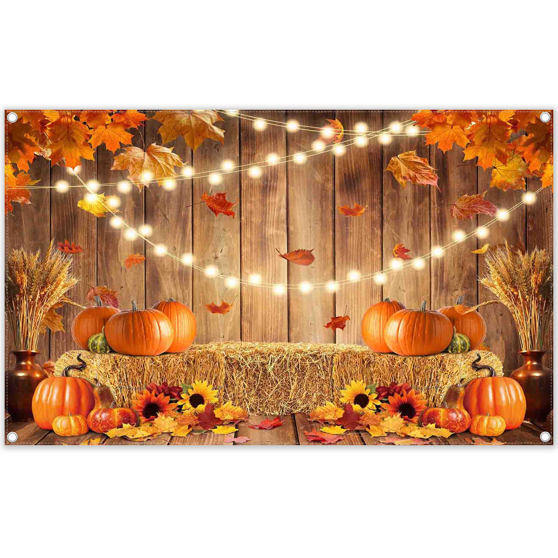 Fall Thanksgiving Rustic Wooden Background - UUFelice Studio