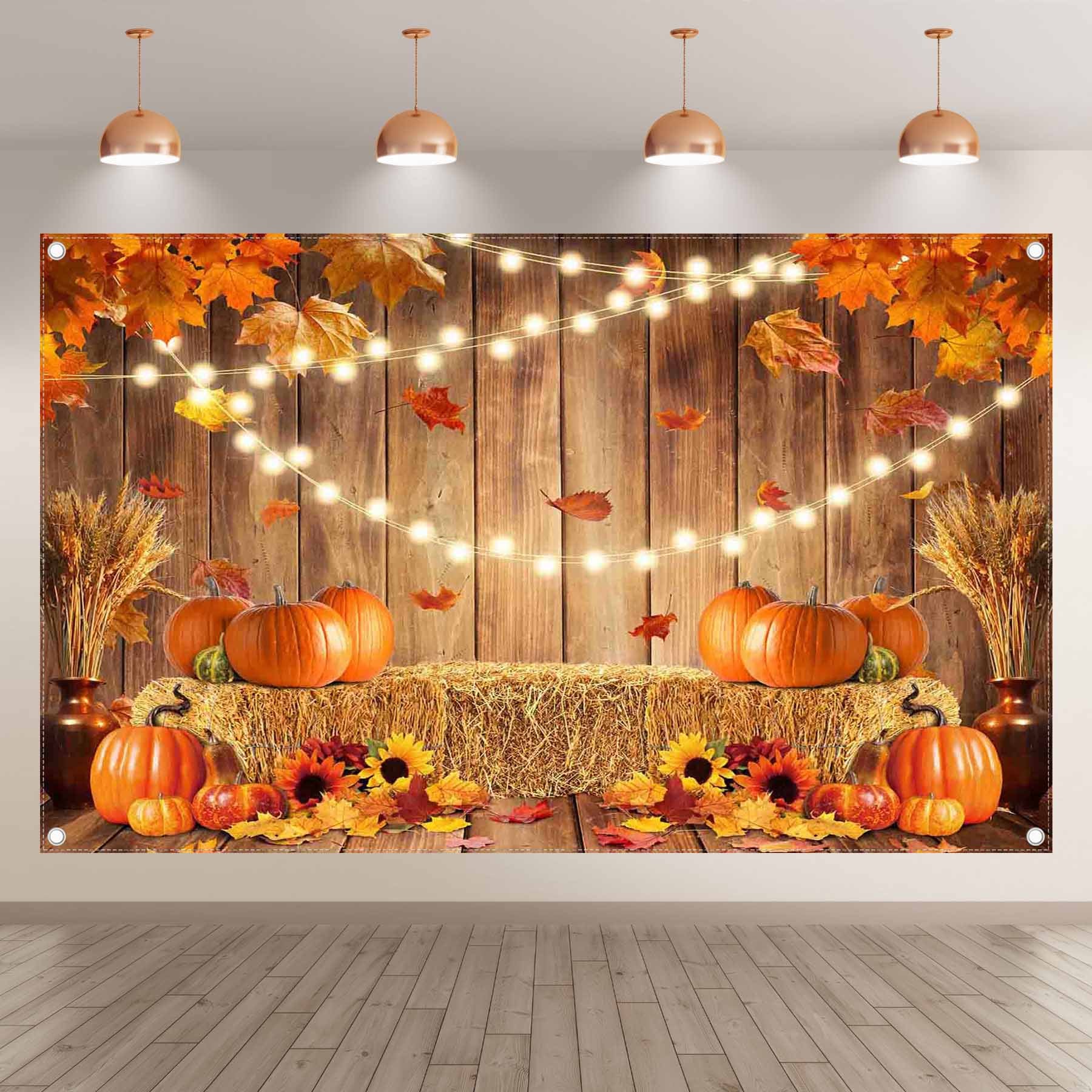 Fall Thanksgiving Rustic Wooden Background - UUFelice Studio