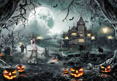 Halloween Gothic Castle Haunted House Backdrop