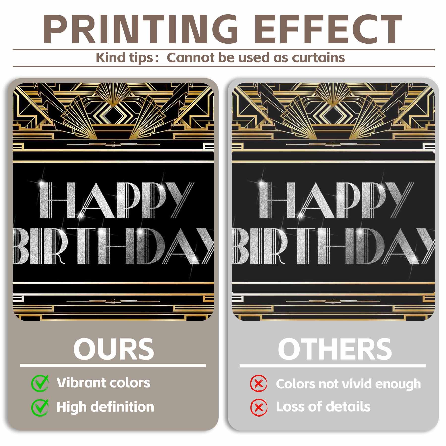 Happy Birthday Black and Gold Roaring 20s Art Background