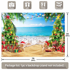 Christmas In July Summer Hawaiian Beach Backdrop(FAST) - UUFelice Studio