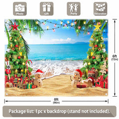 Christmas In July Summer Hawaiian Beach Backdrop(FAST) - UUFelice Studio