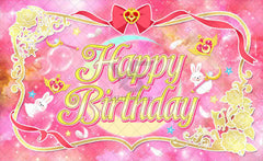 Sailor Birthday Moon Pink Bunny Backdrop