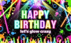 Neon Glow Birthday Party Backdrop