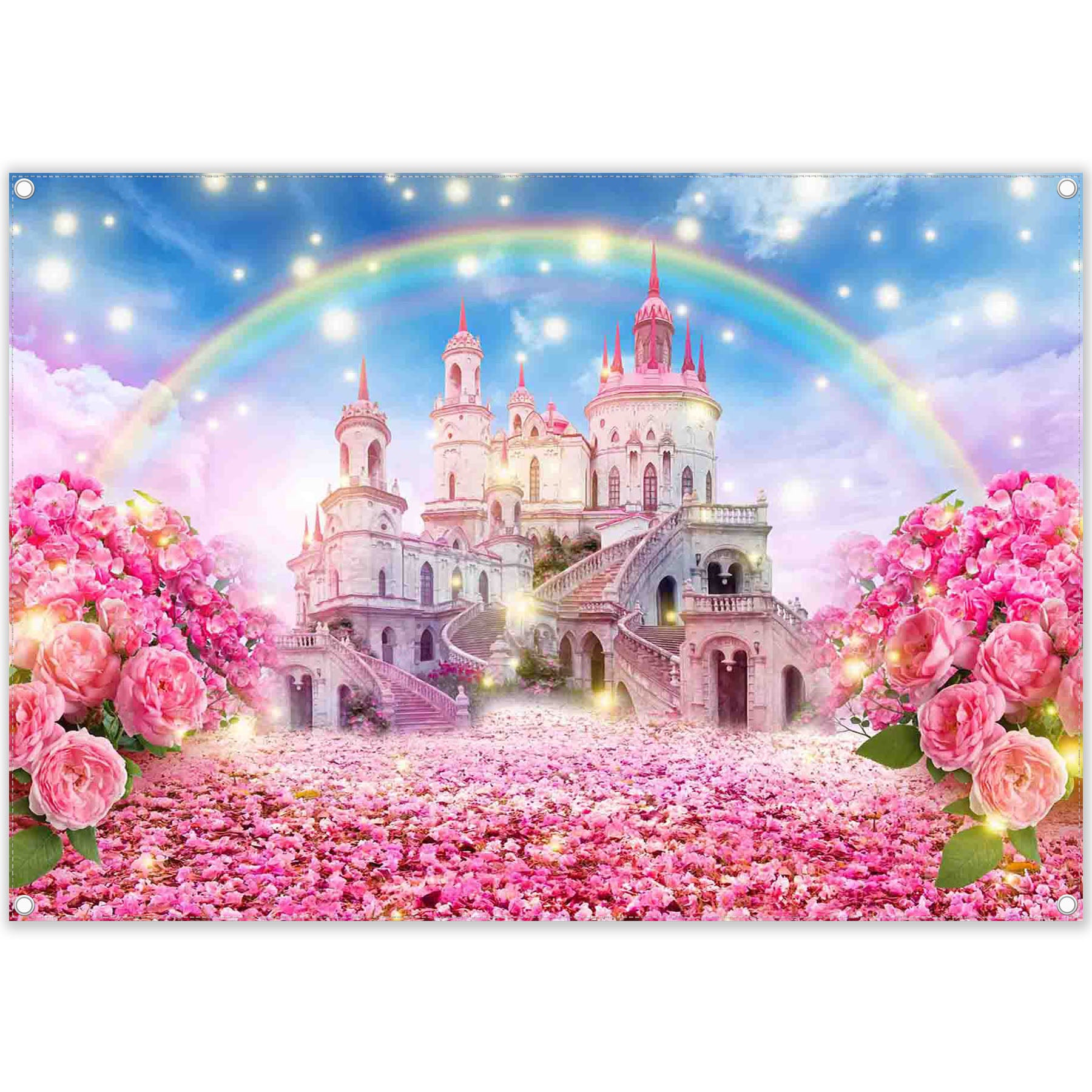 Spring Floral Rainbow Castle Background(FAST) - UUFelice Studio