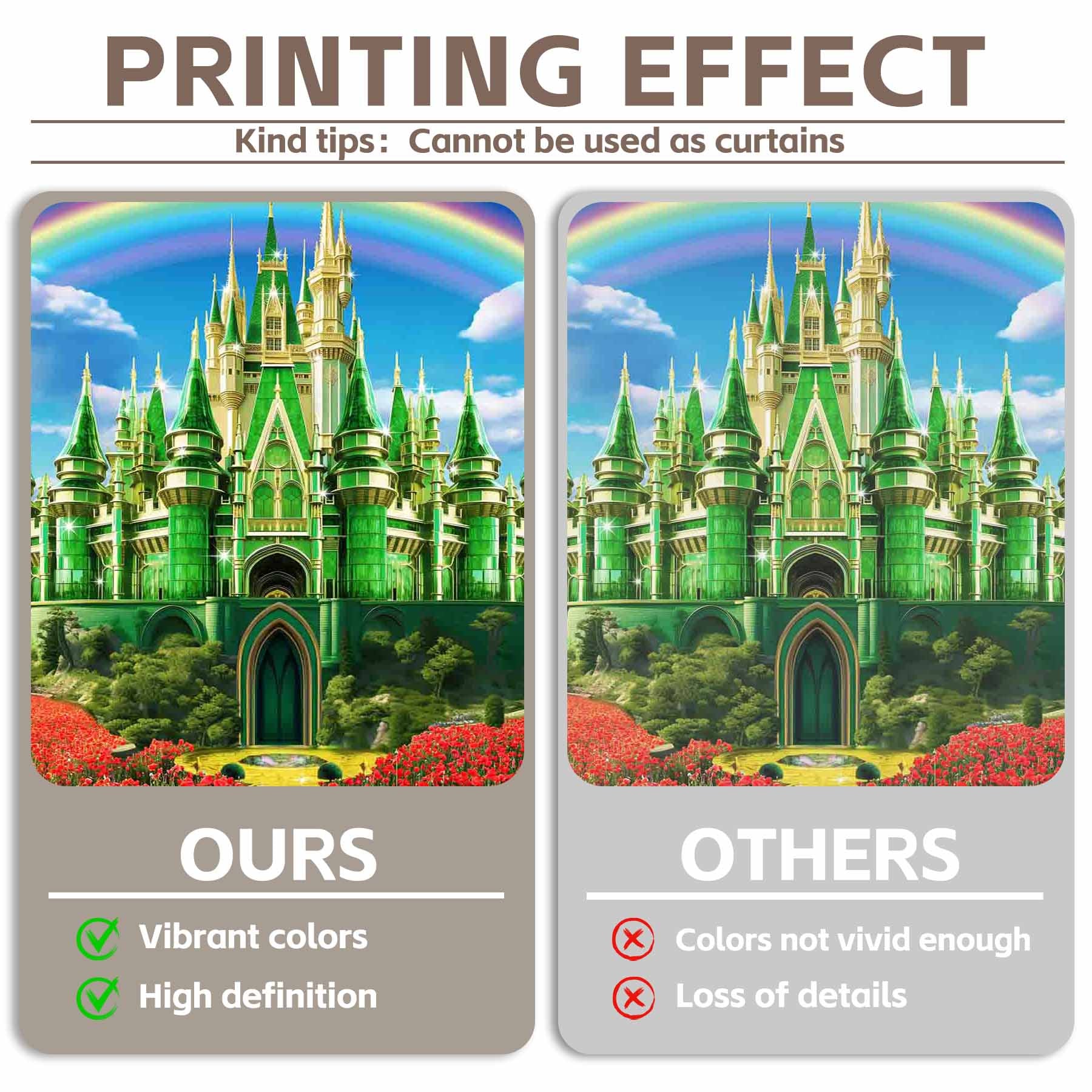 Emerald Green Castle Yellow Brick Road Rainbow Backdrop(FAST) - UUFelice Studio