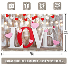 Valentine's Day Rustic Love Light Wood Background - UUFelice Studio