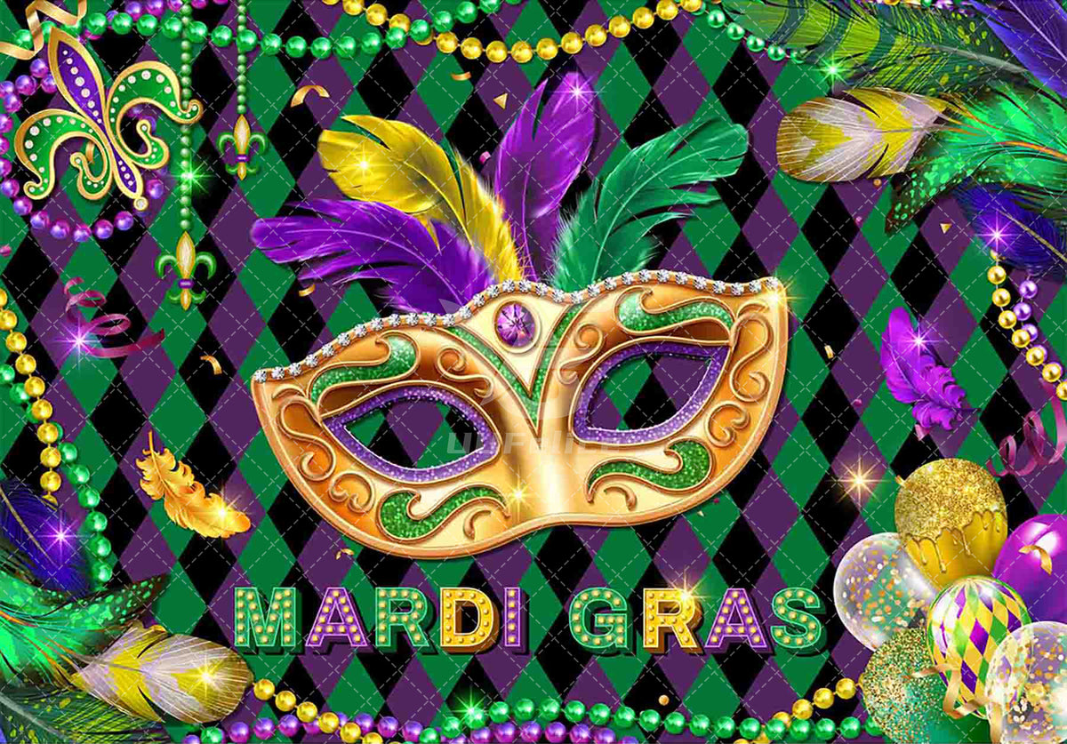 Mardi Gras Masquerade Carnival Backdrop