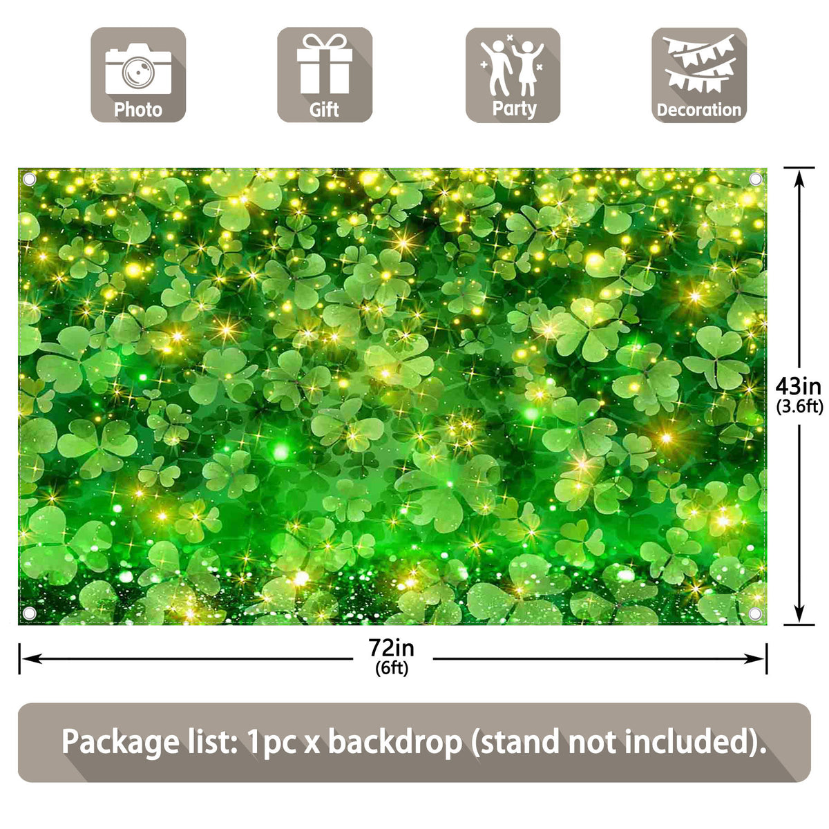 St.Patrick's Day Lucky Irish Green Shamrock Bokeh Background - UUFelice Studio