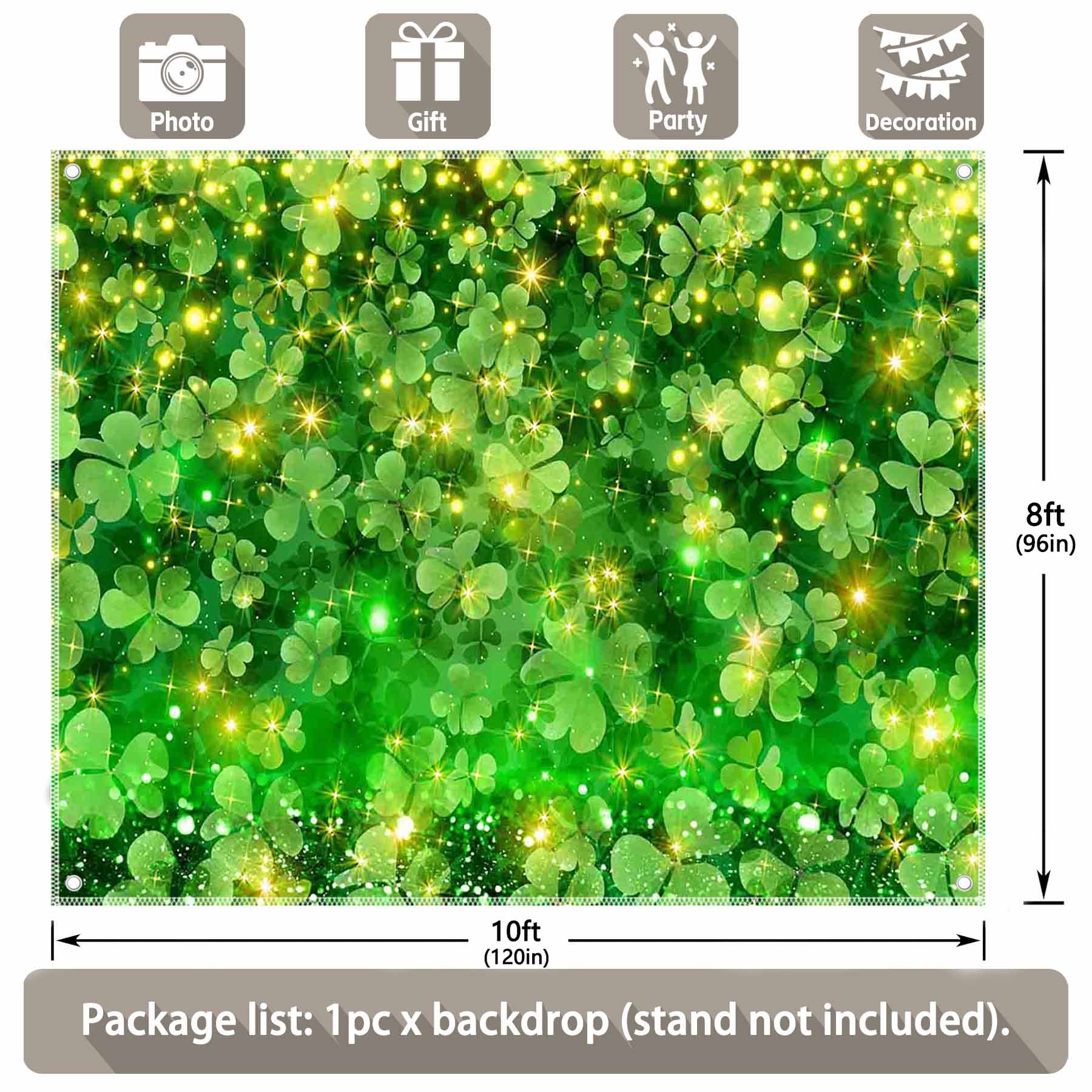 St.Patrick's Day Lucky Irish Green Shamrock Bokeh Background - UUFelice Studio