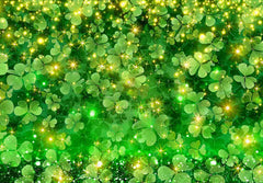 1pc, 7x5ft/8x6ft/10x8ft, St.Patrick's Day Polyester Photography Backdrop, Lucky Irish Green Shamrock Bokeh Background, Golden Glitter Festival Party Decorations, Photo Booth Props, Drilled Holes At The Four Corners For Easy Hanging - UUFelice Studio