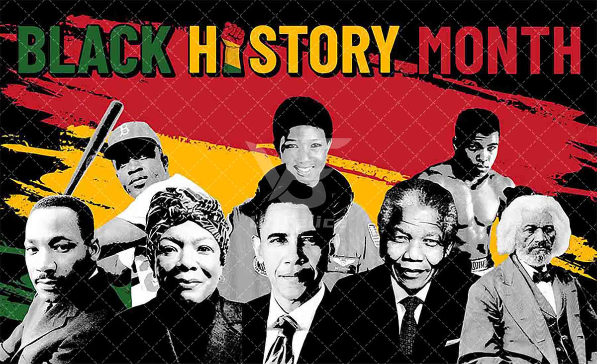 Black History Month Afro African American Backdrop(FAST)