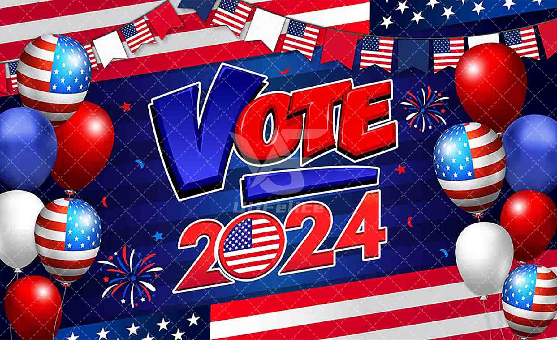 Vote 2024 American Presidental Voting Election Backdrop - UUFelice Studio