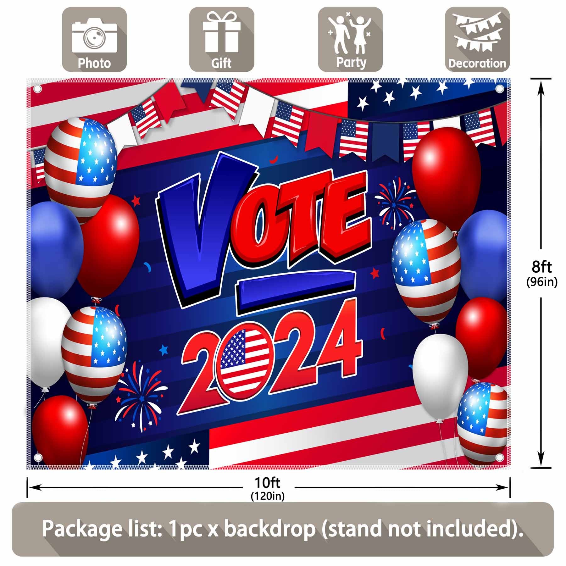 Vote 2024 American Presidental Voting Election Backdrop - UUFelice Studio