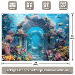 Underwater Ocean Palace Tropical Fish Coral Backdrop