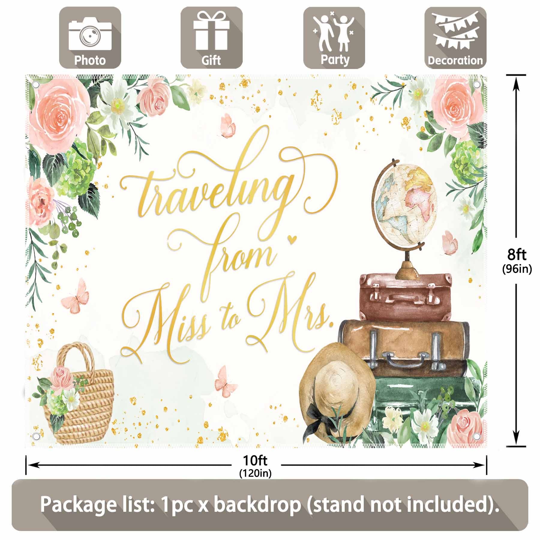 Traveling from Miss to Mrs Bridal Shower Background - UUFelice Studio