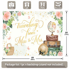 Traveling from Miss to Mrs Bridal Shower Background - UUFelice Studio