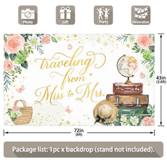 Traveling from Miss to Mrs Bridal Shower Background - UUFelice Studio