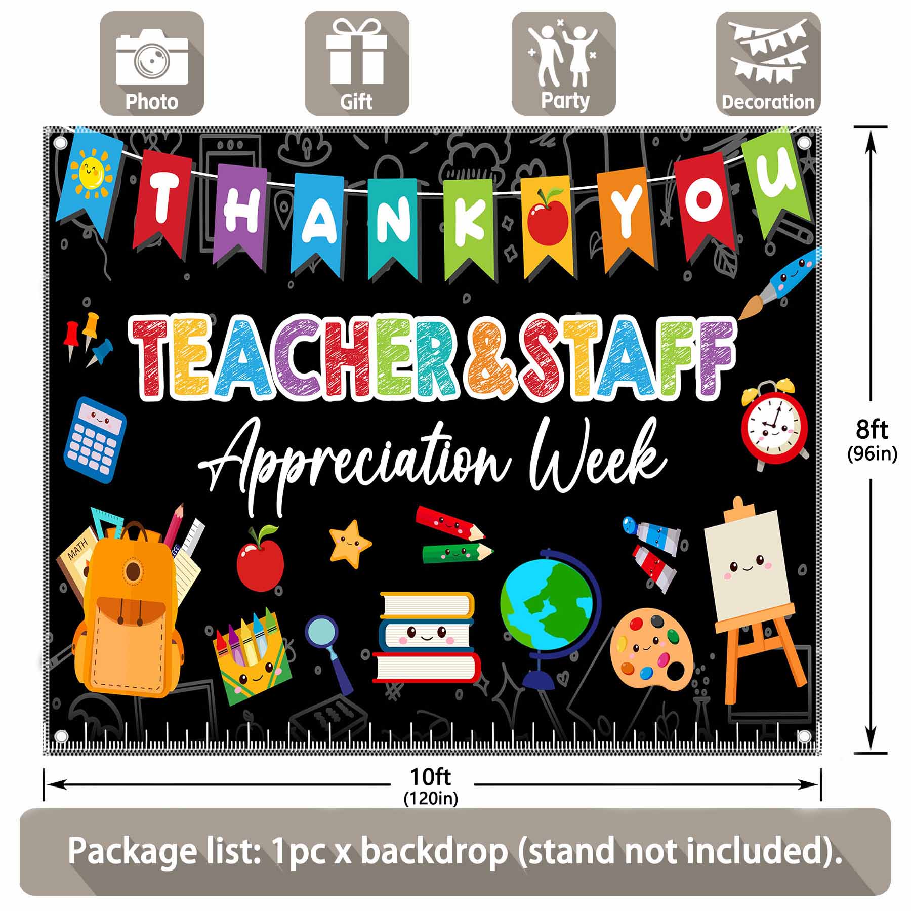 America Thank You Teachers & Staff Appreciate Week  Backdrop - UUFelice Studio