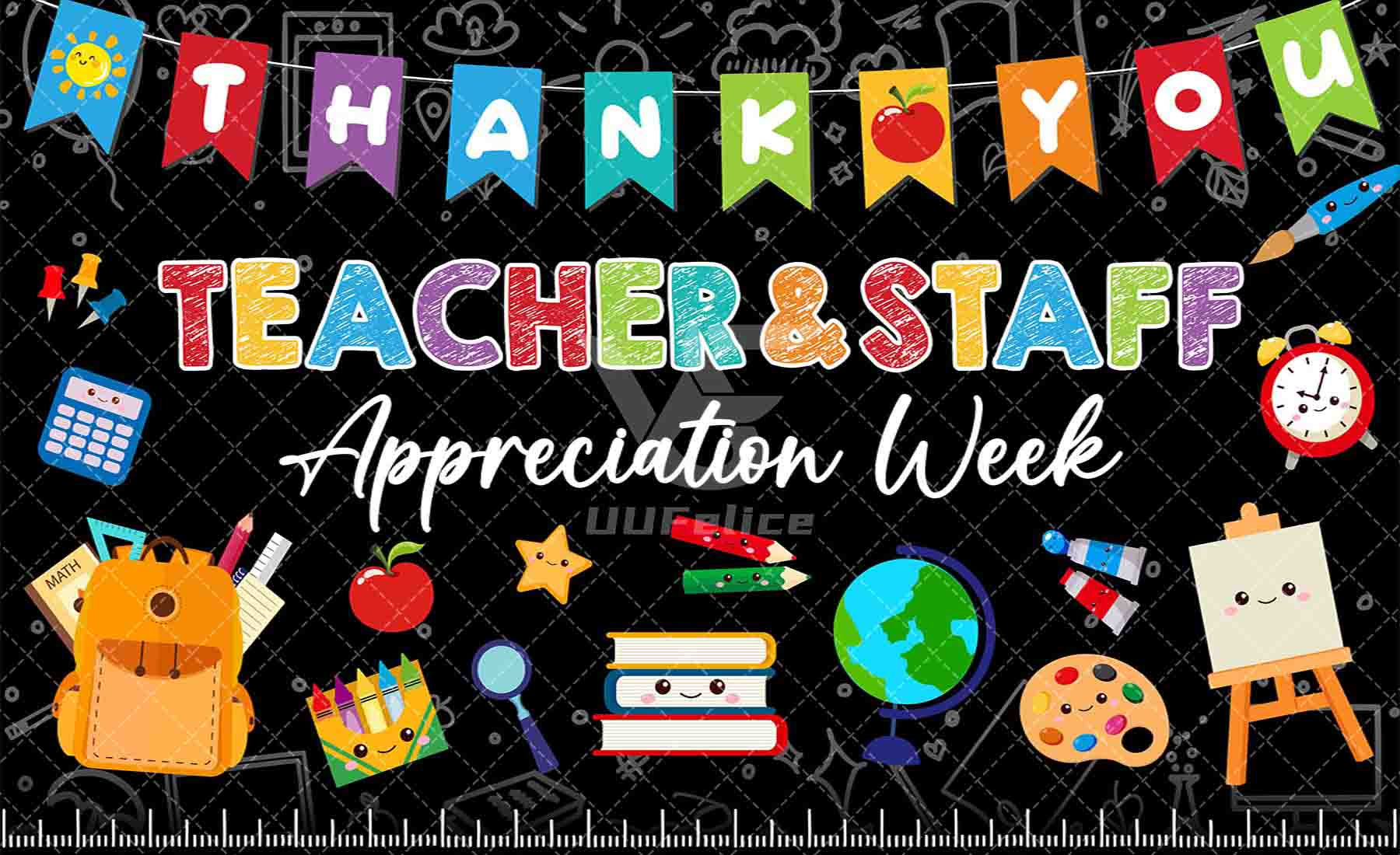 America Thank You Teachers & Staff Appreciate Week  Backdrop - UUFelice Studio