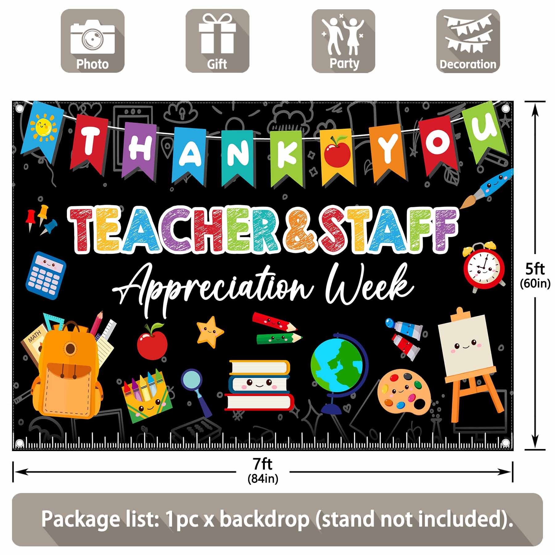 America Thank You Teachers & Staff Appreciate Week  Backdrop - UUFelice Studio