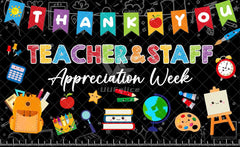 America Thank You Teachers & Staff Appreciate Week  Backdrop - UUFelice Studio