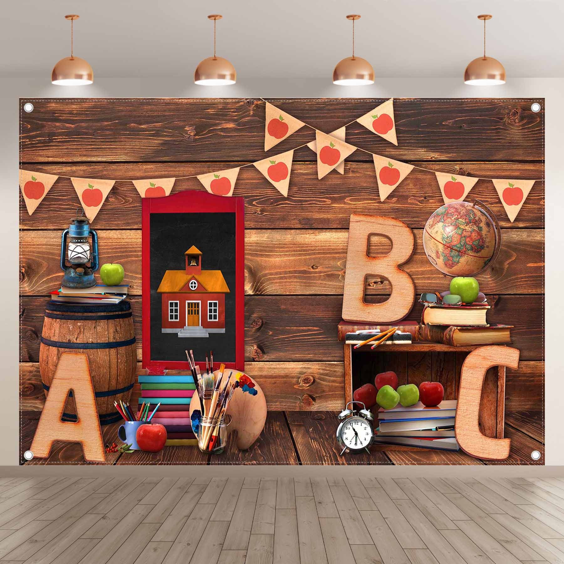 ABC Letter Vintage Wooden House Backdrop - UUFelice Studio