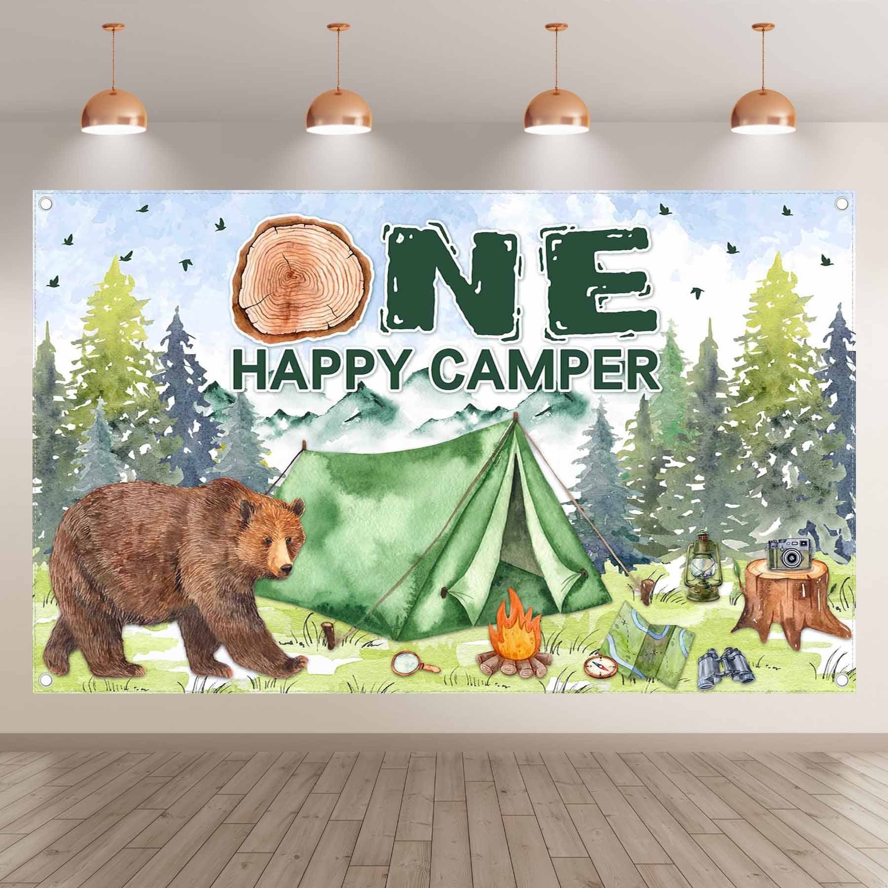 One Happy Camper Boys' 1st Forest Adventure Background