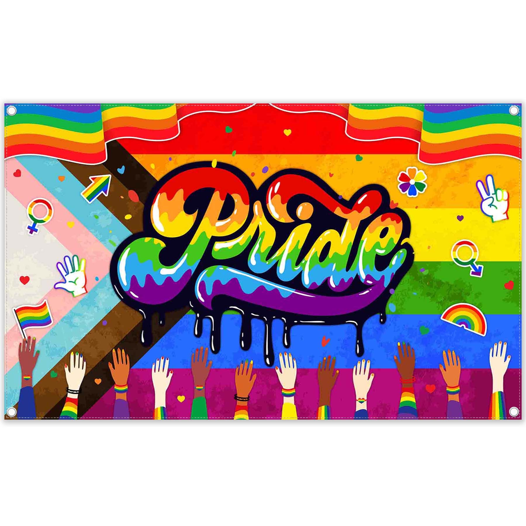 Pride Month Backdrop Colorful Rainbow Background(FAST) - UUFelice Studio