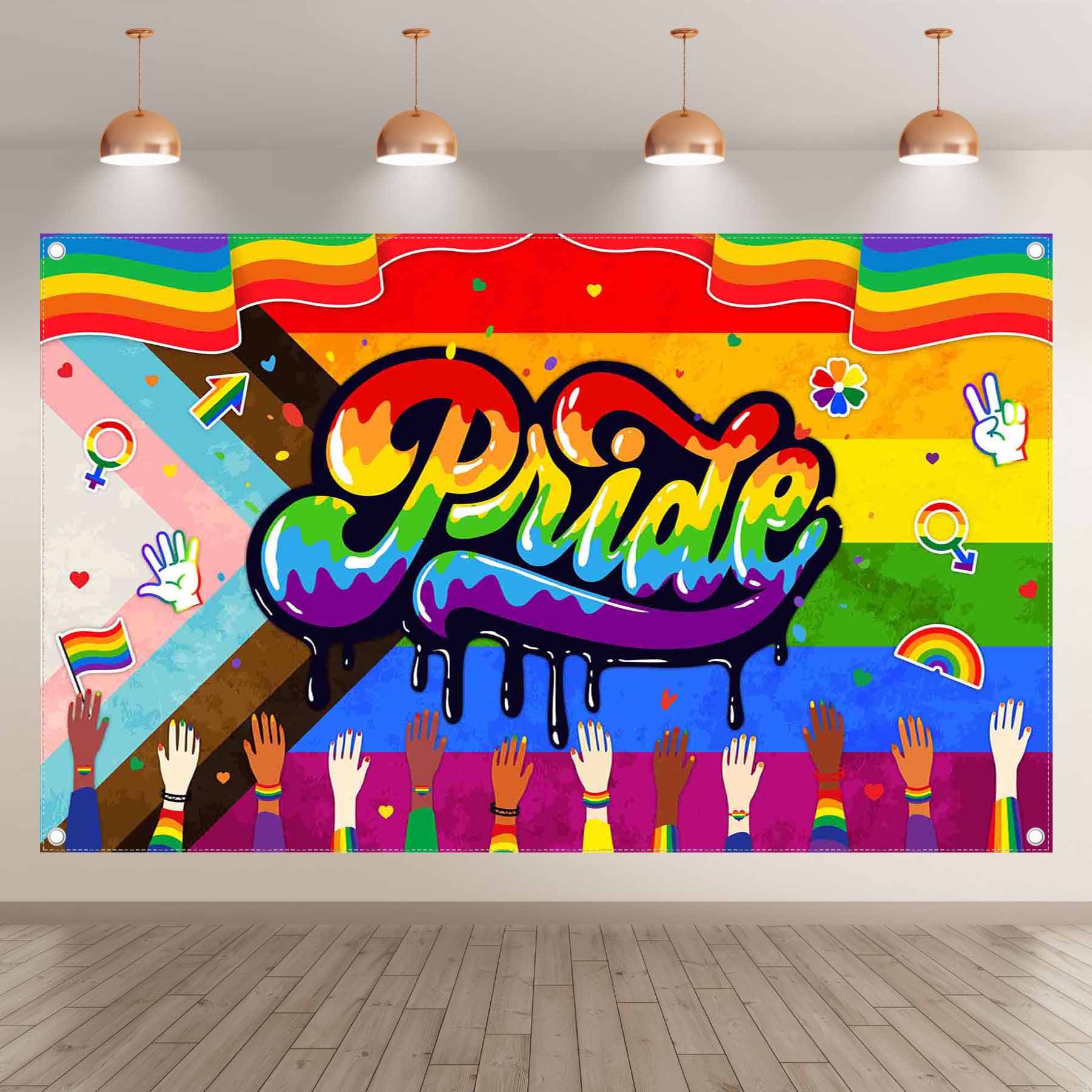 Pride Month Backdrop Colorful Rainbow Background(FAST) - UUFelice Studio