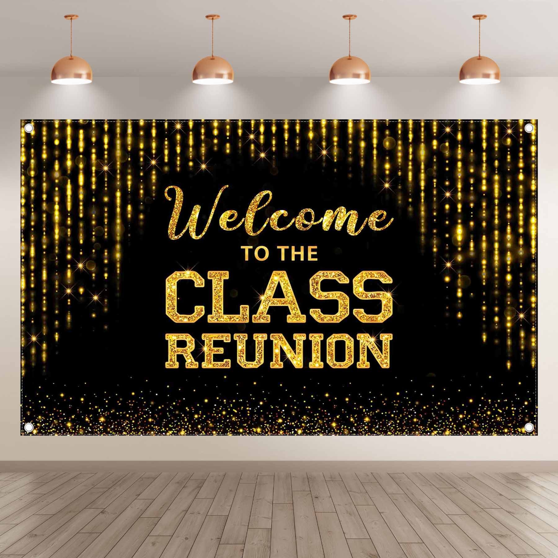 Golden Welcome to The Class Reunion Backdrop