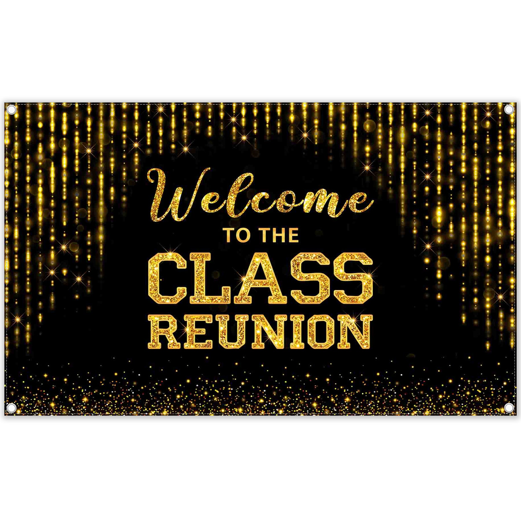 Golden Welcome to The Class Reunion Backdrop