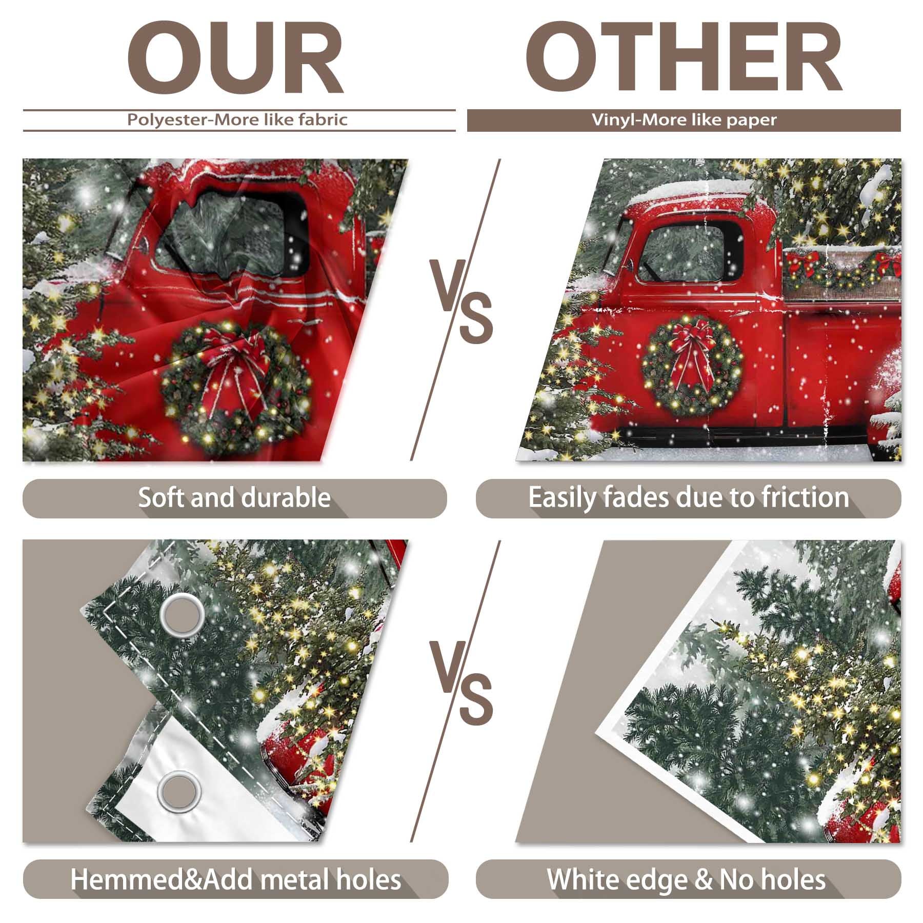 Christmas Red Truck Winter Snowy Forest Tree  Backdrop(FAST) - UUFelice Studio