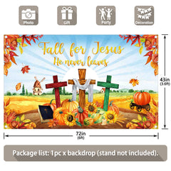 Fall For Jesus Pumpkin Autumn Maple Leaf Background(FAST) - UUFelice Studio