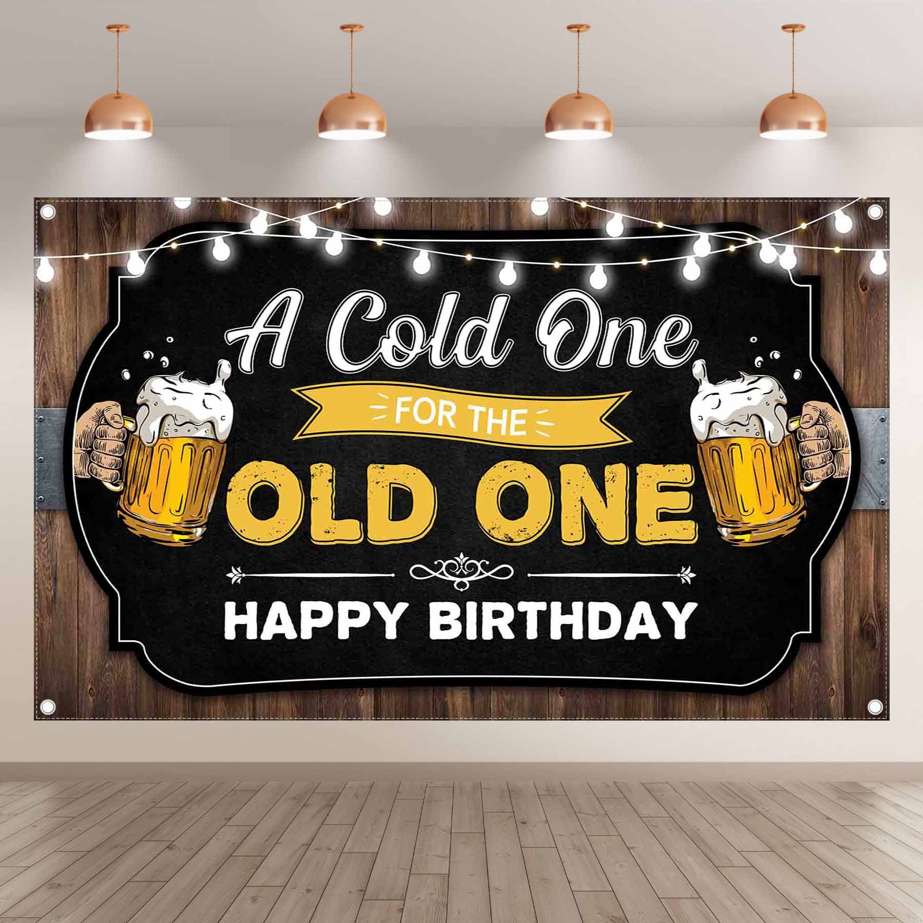 Elegant 30th/40th/50th Beer Party Black & Gold Backdrop(FAST) - UUFelice Studio