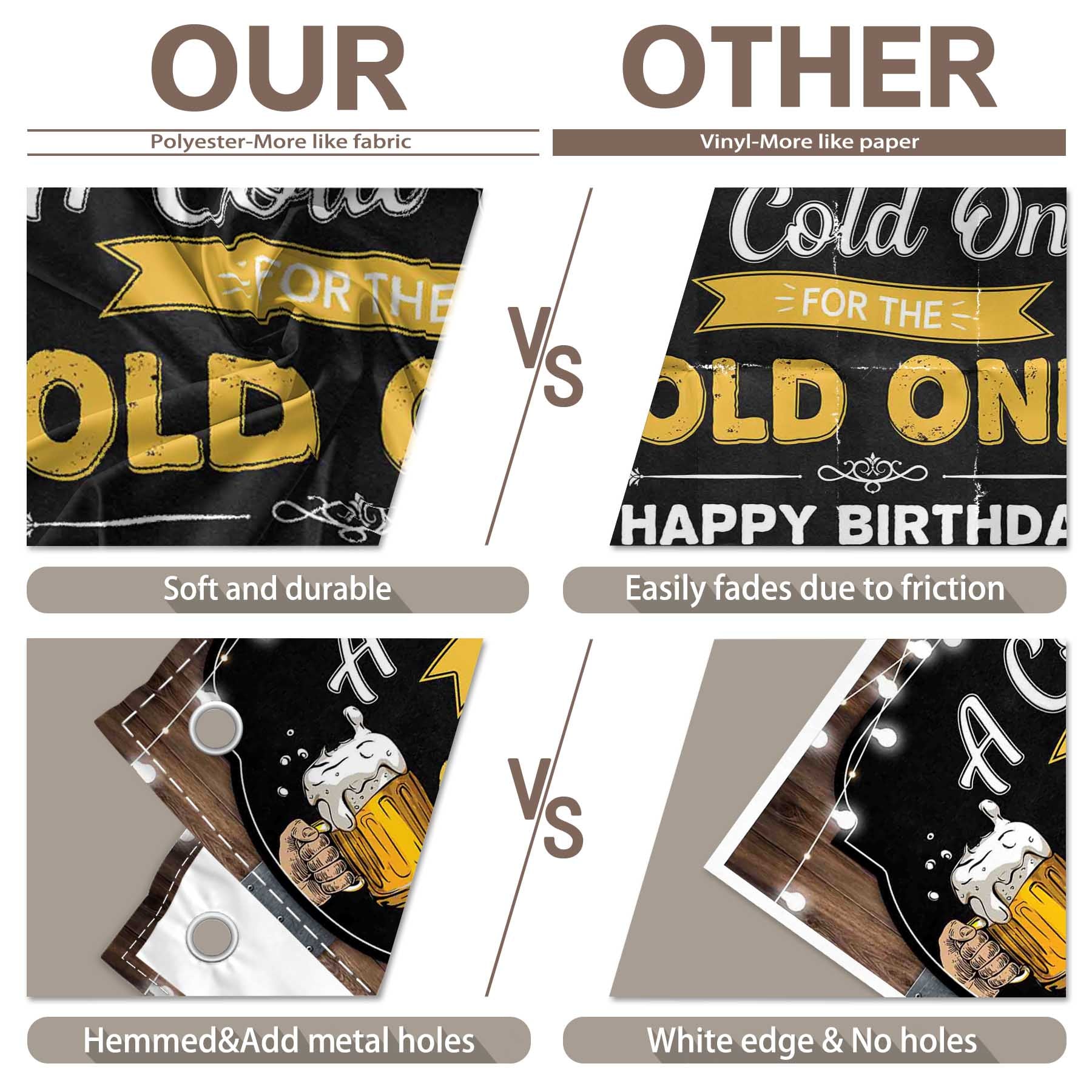 Elegant 30th/40th/50th Beer Party Black & Gold Backdrop(FAST) - UUFelice Studio