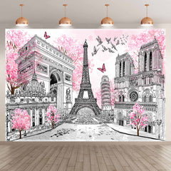 Elegant Parisian Eiffel Tower Backdrop(FAST) - UUFelice Studio