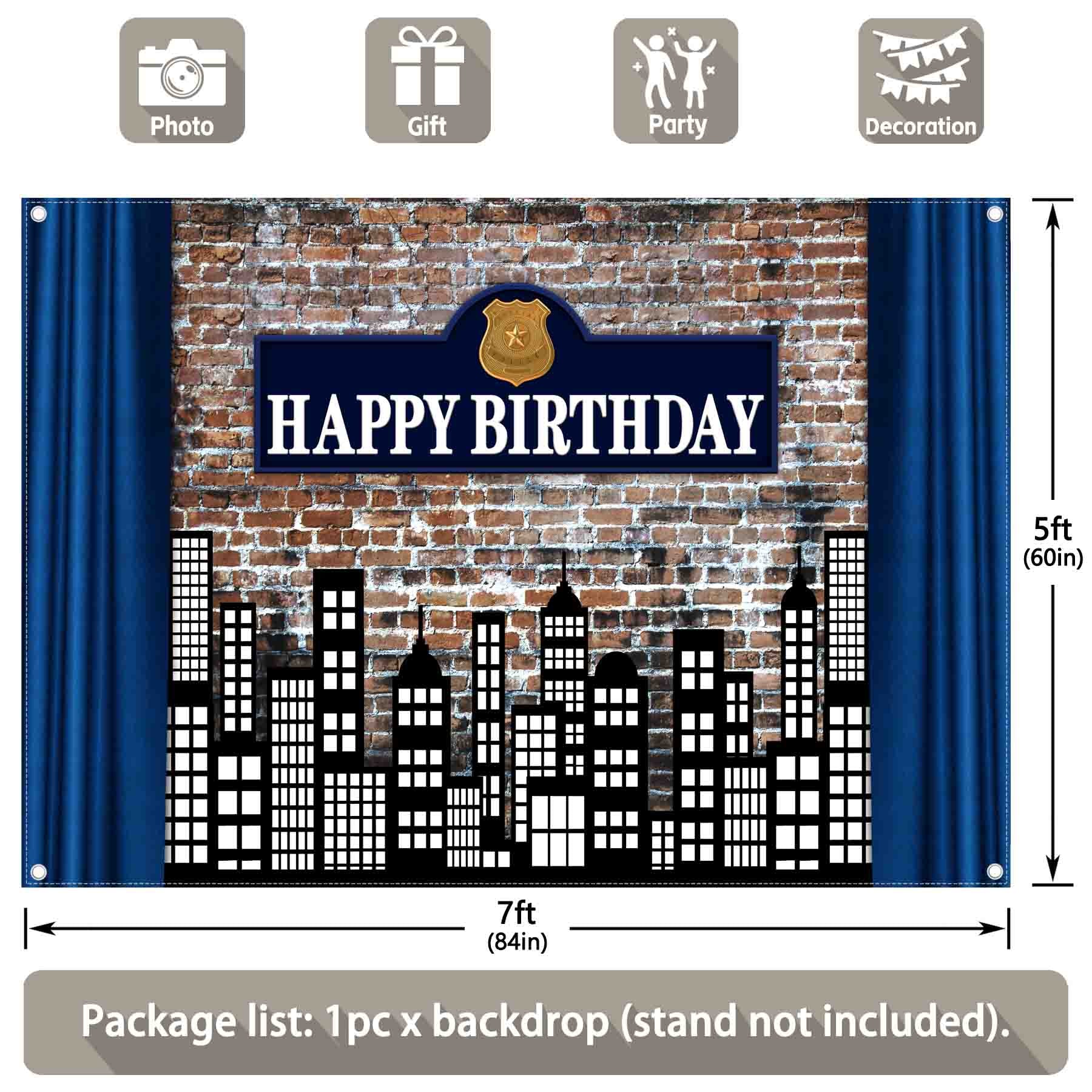 City Happy Birthday Dress Up Brick Party Photo Background - UUFelice Studio