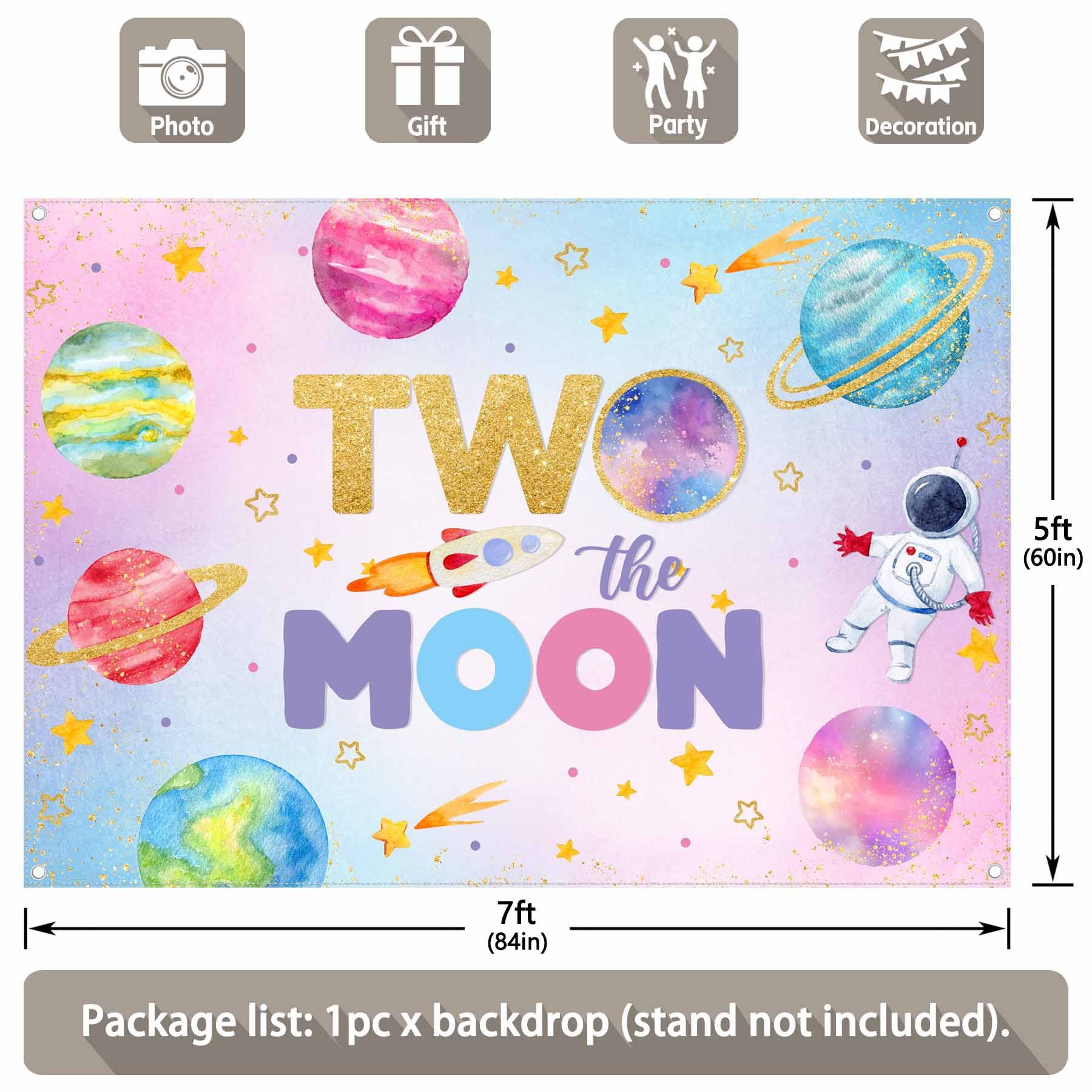 Two The Moon Outer Space Backdrop - UUFelice Studio