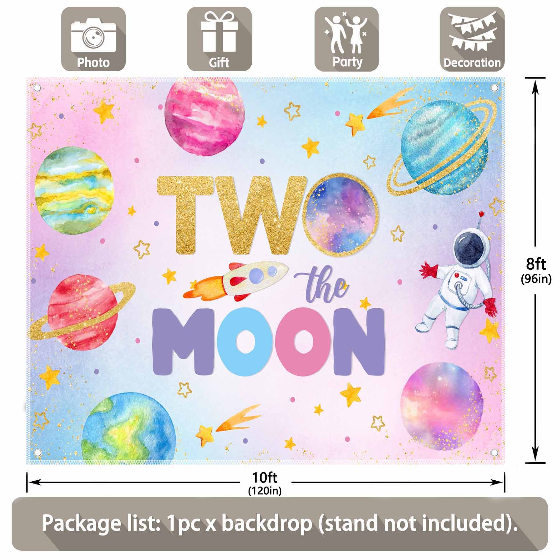 Two The Moon Outer Space Backdrop - UUFelice Studio