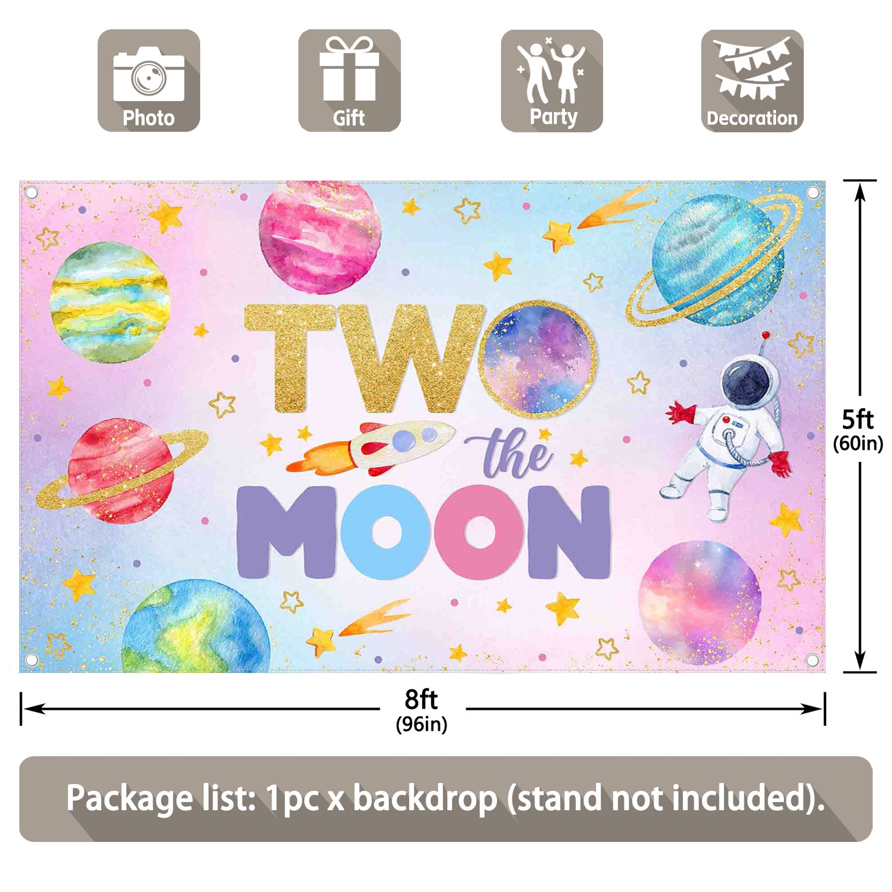 Two The Moon Outer Space Backdrop - UUFelice Studio