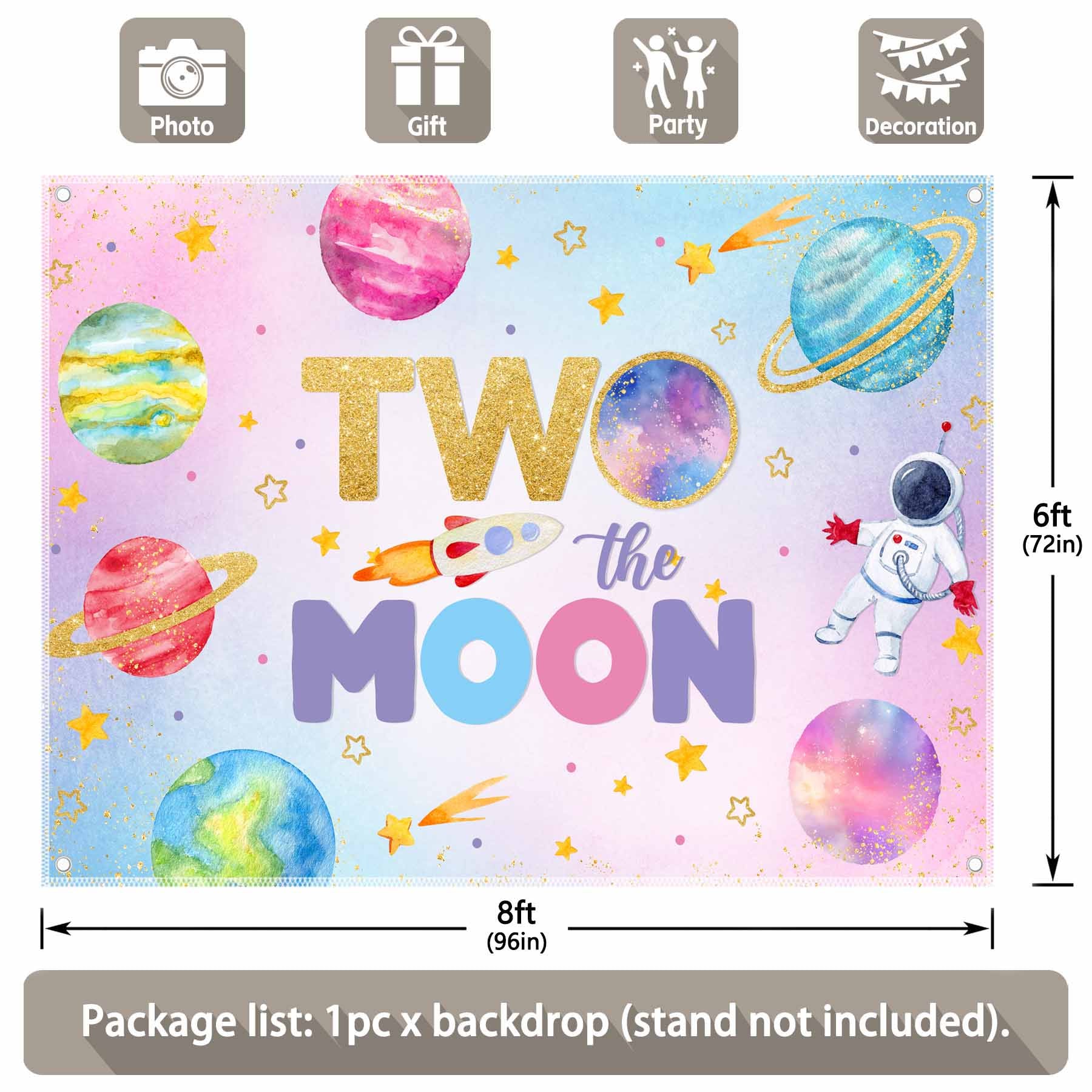 Two The Moon Outer Space Backdrop - UUFelice Studio