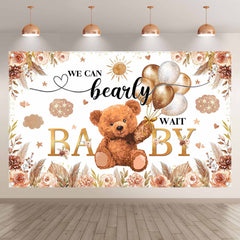 We Can Bearly Wait Bear Baby Shower Lovely Backdrop - UUFelice Studio