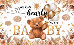 We Can Bearly Wait Bear Baby Shower Lovely Backdrop - UUFelice Studio