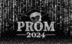 Black Silvery Prom 2024 Photography Backdrop(FAST) - UUFelice Studio