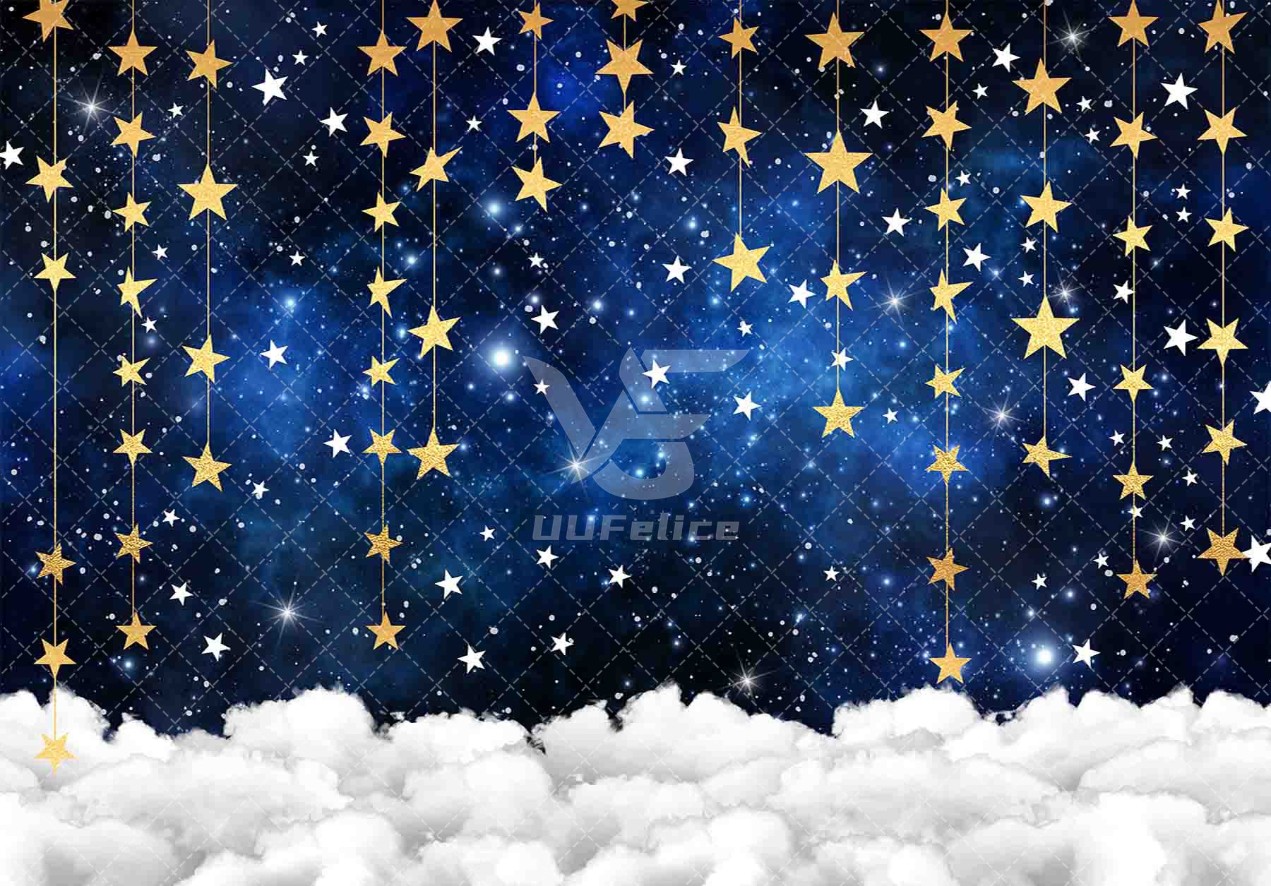 Twinkle Twinkle Little Star Navy Blue Galaxy Background(FAST) - UUFelice Studio