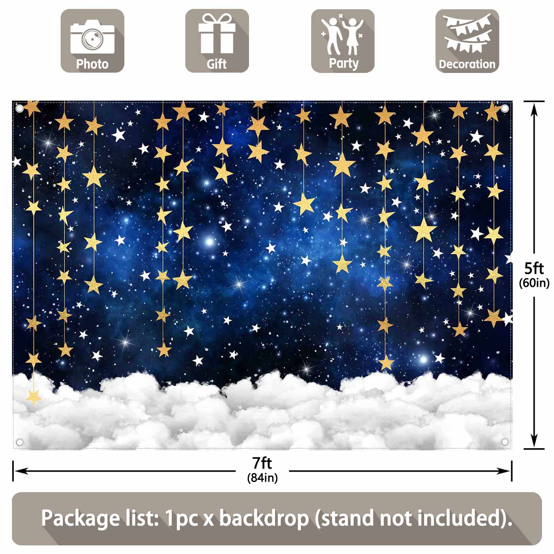 Twinkle Twinkle Little Star Navy Blue Galaxy Background(FAST) - UUFelice Studio