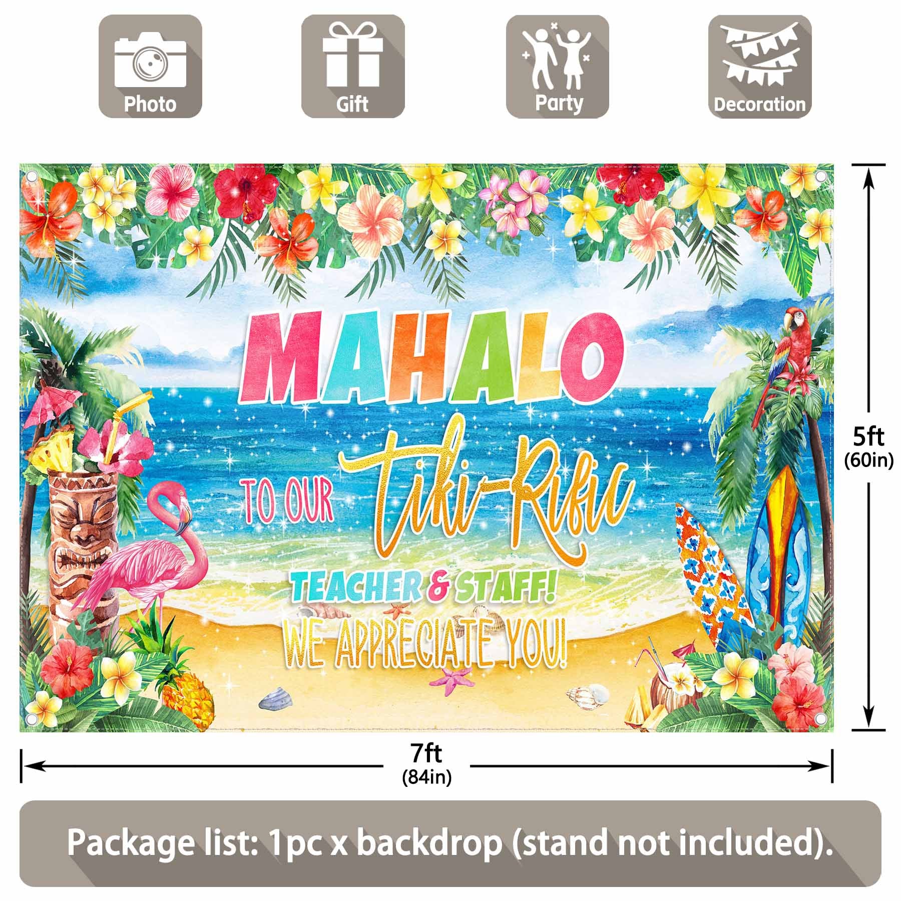 Hawaiian Summer Teacher Appreciation Backdrop - UUFelice Studio