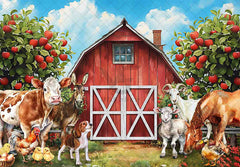 Red Farm Barn Door Rustic Animals Warehouse Backdrop