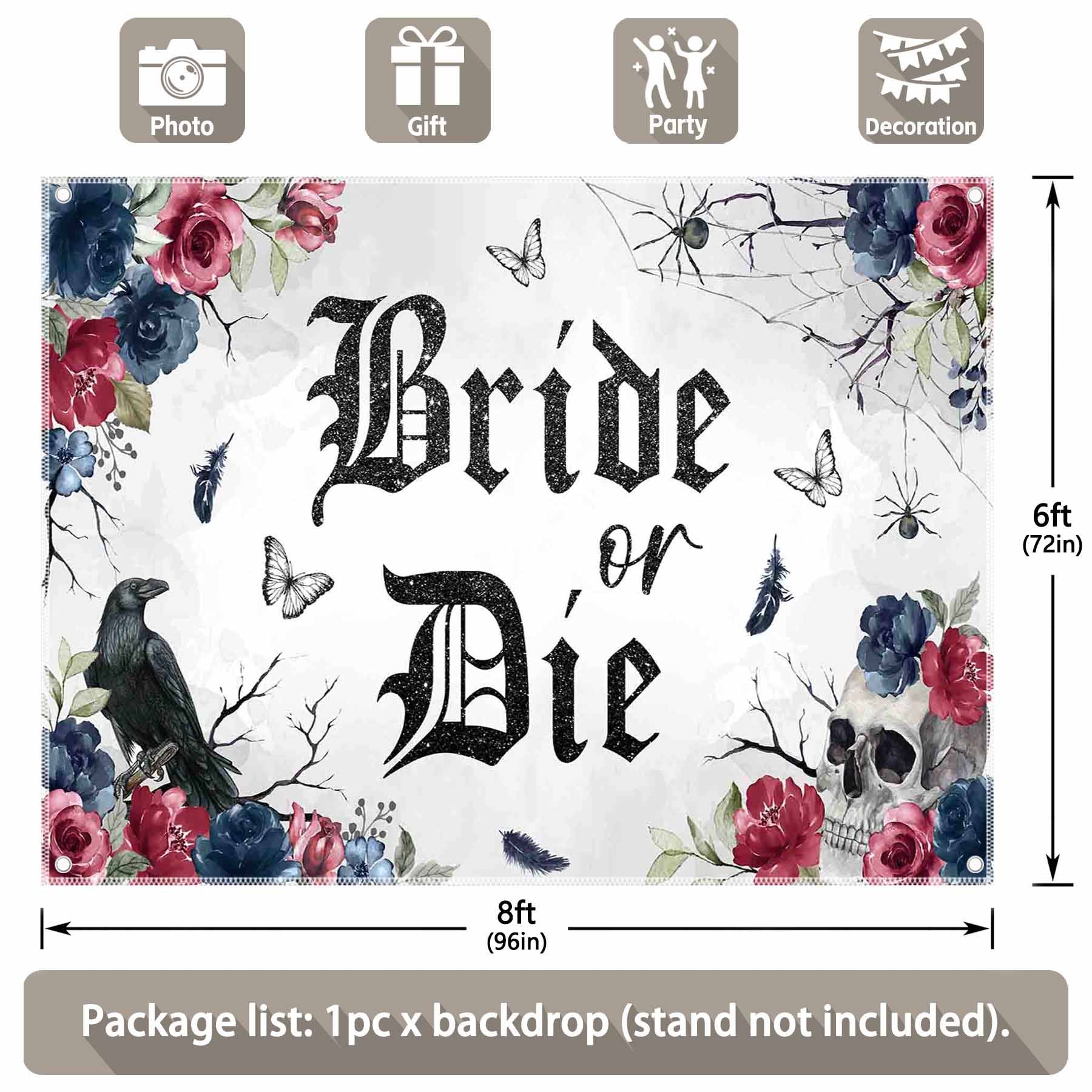 Bride Die Spider Nightingale Butterfly Backdrop